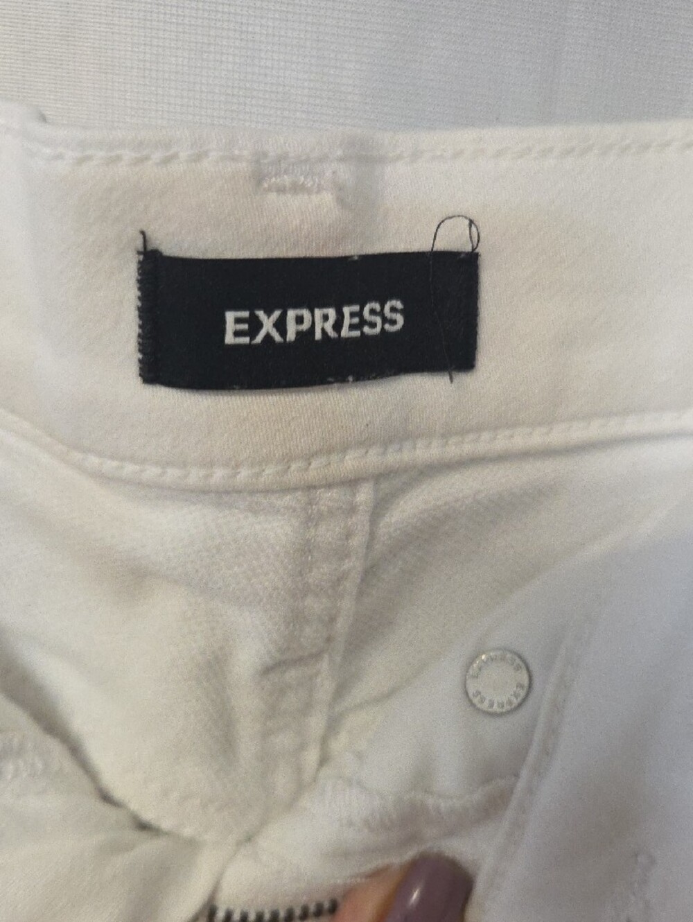 Express Women’s White Skinny Jeans Size 00 [1667] 26x27 In - Picture 2 of 3